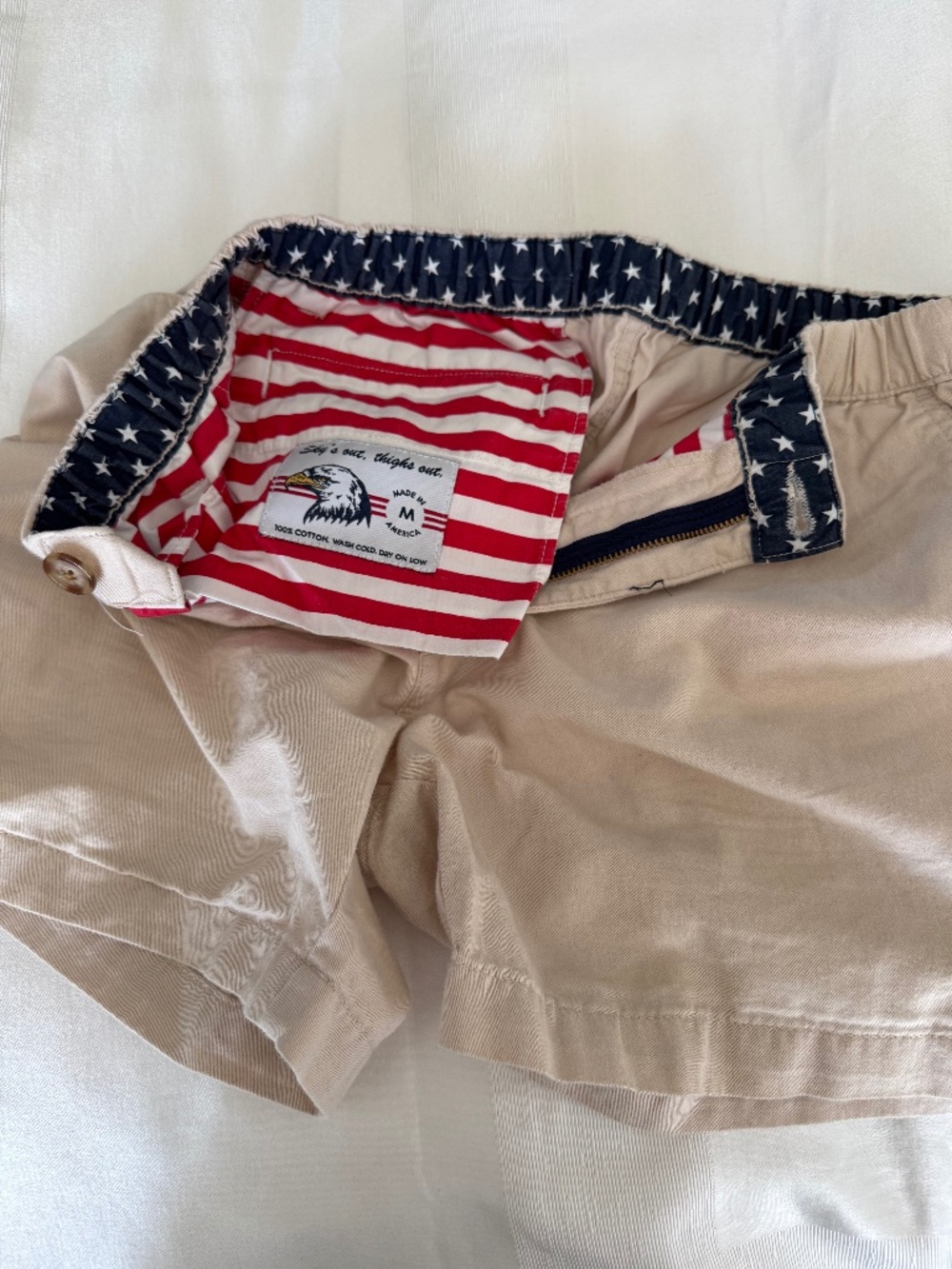 Chubbies Khaki/Tan Elastic Waist Shorts — Americana Drawstring